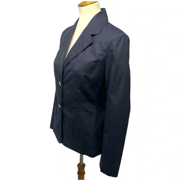 Celine Authentic Designer Navy Blue Cotton 2 Button Blazer Jacket Women’s EU 40 - Picture 4 of 13